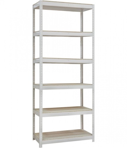 Regał metalowy wciskany RMW6 Plus z sześcioma półkami 150 kg