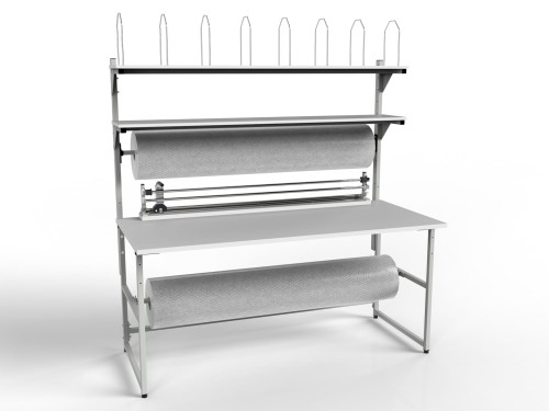 Stanowisko do pakowania SP z rolkami i półkami