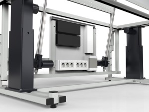 Stół montażowy z elektrycznie pochylanym / uchylanym blatem pochył 35 °