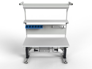 Stół montażowy z elektrycznie pochylanym / uchylanym blatem pochył 35 °