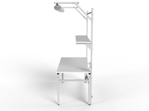 Stół ESD 1500x700 mm SMRPC-0715-ESD z półką i oświetleniem