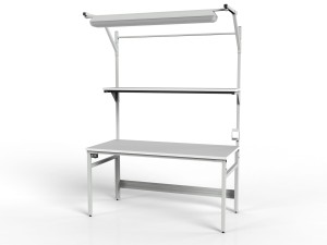 Stół ESD 1500x700 mm SMRPC-0715-ESD z półką i oświetleniem