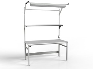 Stół ESD 1500x700 mm SMRPC-0715-ESD z półką i oświetleniem