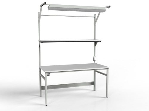 Stół ESD 1500x700 mm SMRPC-0715-ESD z półką i oświetleniem