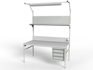 Stół montażowy ESD 1800x900 mm SMPCK1 szafką i oświetleniem