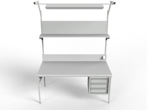 Stół montażowy ESD 1800x900 mm SMPCK1 szafką i oświetleniem