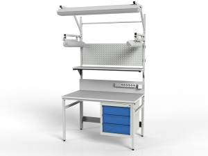 Stół roboczy z dodatkowym oświetleniem bocznym