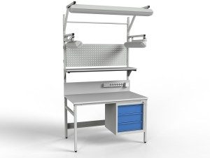 Stół roboczy z dodatkowym oświetleniem bocznym