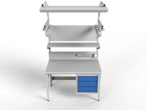 Stół roboczy z dodatkowym oświetleniem bocznym