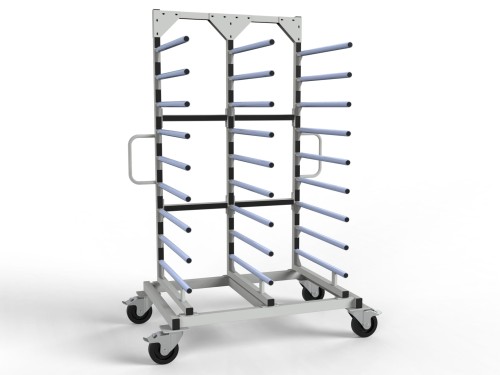 Wózek lakierniczy półkowy 9 półek 700mm