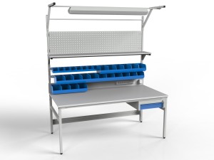 Stół roboczy z pojemnikami