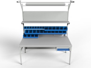 Stół roboczy z pojemnikami