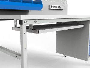 Stół roboczy z półką i szafką z trzema szufladami