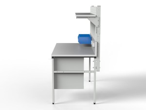 Stół roboczy z półką i szafką z trzema szufladami