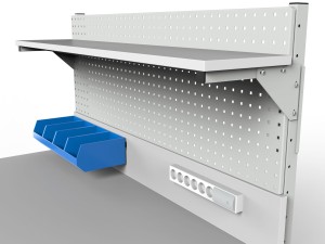 Stół roboczy z półką i szafką z trzema szufladami