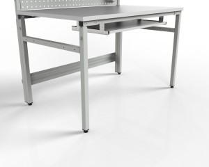 Stół monterski z regulowanym blatem, oświetleniem i szufladą na klawiaturę