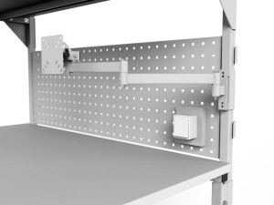 Stół monterski z regulowanym blatem, oświetleniem i szufladą na klawiaturę