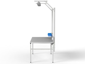 Stół montażowy SMC z oświetleniem i pojemnikami magazynowymi