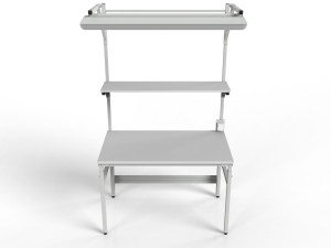 Stół monterski regulowany z półką i centralnym oświetleniem