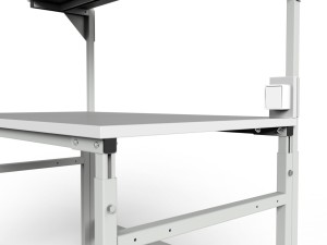 Stół monterski regulowany z półką i centralnym oświetleniem