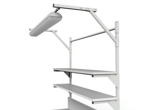 Stół montażowy ESD 1500x700 mm SMRPK1C-0715-ESD półki i oświetlenie