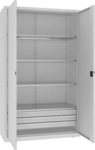 Ciężka szafa warsztatowa z półkami i szufladami Malow MSW 212/5-26