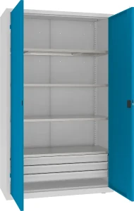Ciężka szafa warsztatowa z półkami i szufladami Malow MSW 212/5-26