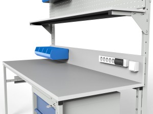 Stół montażowy modułowy SMPC z oświetleniem i półką blat