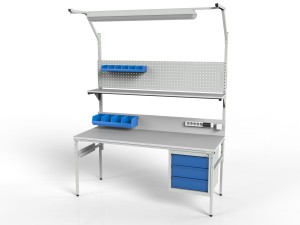 Stół montażowy modułowy SMPC z oświetleniem i półką