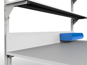 Stół roboczy z kontenerem i półkami