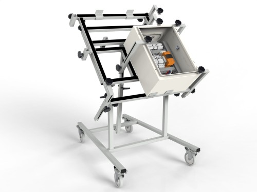 Stół do prefabrykacji małych szaf elektrycznych (pochył do 80°) z rozsuwaną ramą